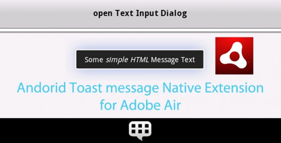 as3 adobe air native extension Toast